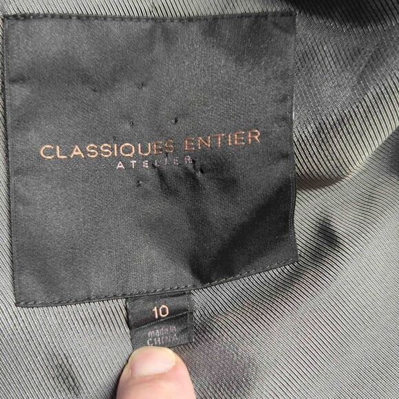 Classiques Entier Atelier Gray Blazer 100% Virgin Wool Woman's Size 10 - Picture 12 of 15